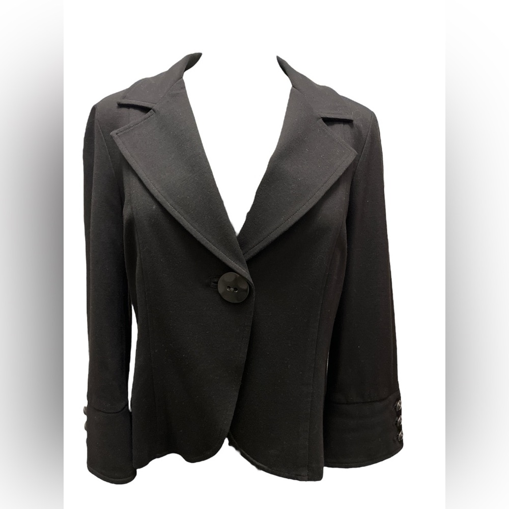 Cabi Black Single Button Blazer Stretch Knit Medium